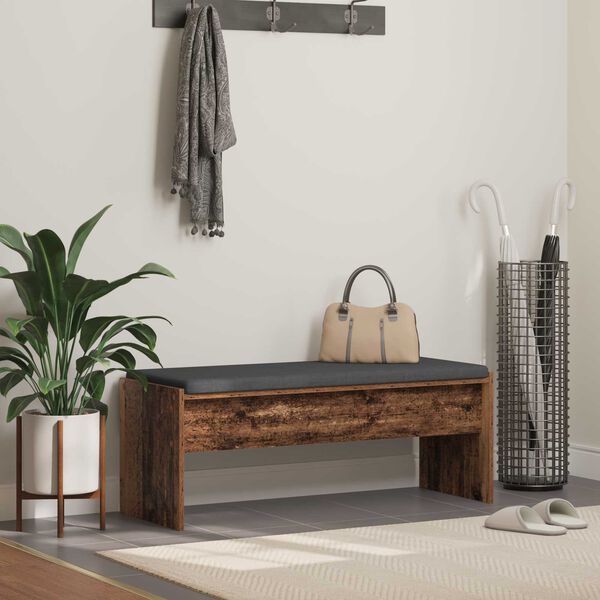 vidaXL Panca per ingresso con cuscino Legno vecchio 103 x 38 x 40 cm