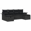 vidaXL Set Divano da Giardino 6 pz Poly Rattan