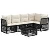 vidaXL Set Divano da Giardino 6 pz Nero polyrattan