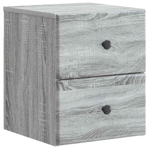 vidaXL Mobiletto da notte a muro Grigio Sonoma 34,5 x 33 x 40 cm