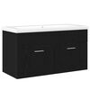 vidaXL Mobile da Bagno Rovere Nero 90 x 38,5 x 46 cm