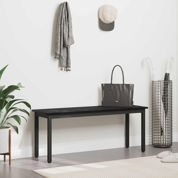 vidaXL panchina Rovere Nero 110 x 35 x 45 cm Legno multistrato