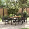vidaXL Set da Pranzo per Giardino 7 pcs Nero polyrattan