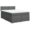 vidaXL Giroletto a Molle con Materasso Grigio Scuro 140x200cm Tessuto