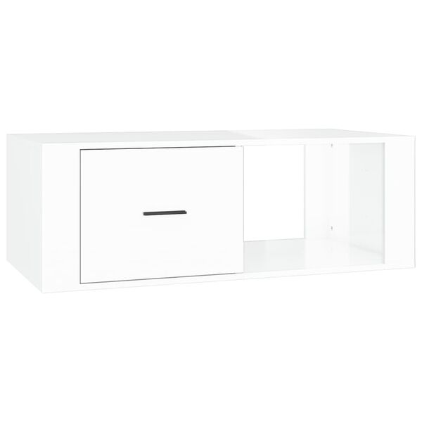 vidaXL Tavolino Salotto Bianco Lucido 100x50,5x35 cm Legno Multistrato
