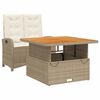 vidaXL Set da Pranzo da Giardino 2 pz con Cuscini Beige in Polyrattan