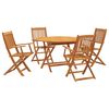 vidaXL Set da Pranzo per Giardino 5 pz in Legno Massello di Acacia