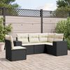 vidaXL Set Divani da Giardino 5 pz con Cuscini in Polyrattan Nero