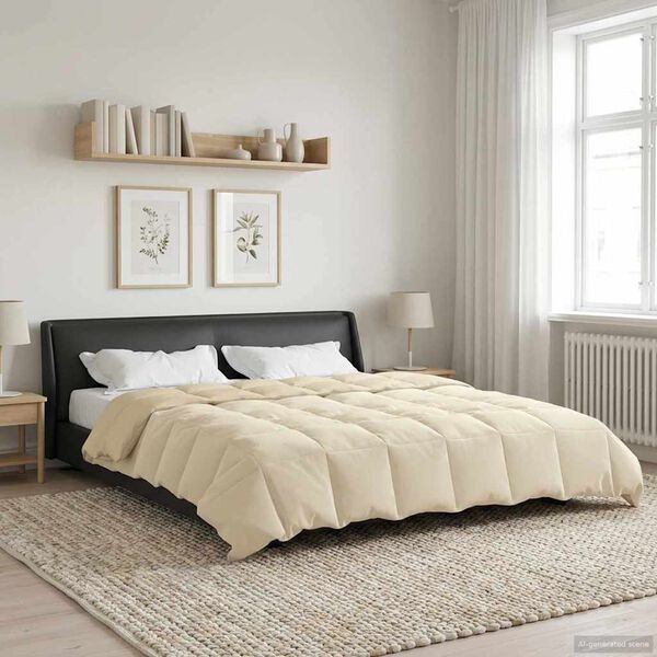 vidaXL Duvet Estivo Trapuntato Crema 200 x 220 cm Microfibra