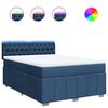 vidaXL Giroletto a Molle con Materasso Blu 140x190 cm in Tessuto