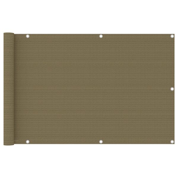 vidaXL Paravento da Balcone Grigio Talpa 90x400 cm in HDPE
