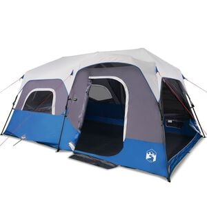 vidaXL Tenda Famiglia con LED 9 Persone Blu Chiaro a Rilascio Rapido