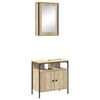 vidaXL Set di mobili per il bagno 2 pcs Marrone Legno multistrato