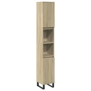 vidaXL Armadietto da Bagno Rovere Sonoma 30x30x190cm Legno Multistrato