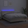 vidaXL Giroletto a Molle con Materasso e LED Crema 140x190 cm