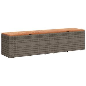 vidaXL Contenitore Giardino Grigio 220x50x54cm Polyrattan Legno Acacia
