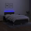 vidaXL Letto a Molle con Materasso e LED Nero 120x200cm in Tessuto