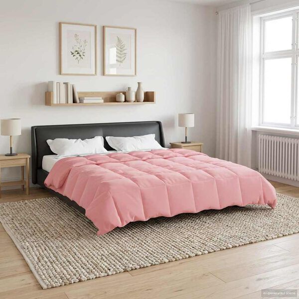 vidaXL Duvet Estivo Trapuntato Rosa 200 x 200 cm Microfibra