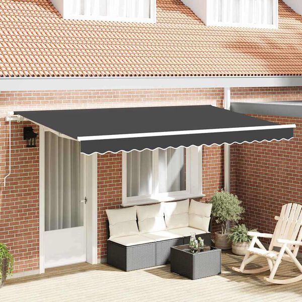 vidaXL Tenda Retrattile Antracite 350 x 200 cm Tessuto
