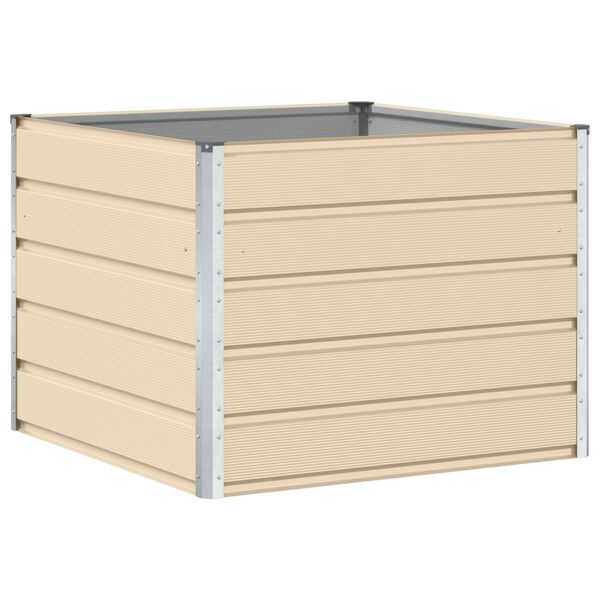 vidaXL Fioriera Avorio 100 x 100 x 75 cm Acciaio