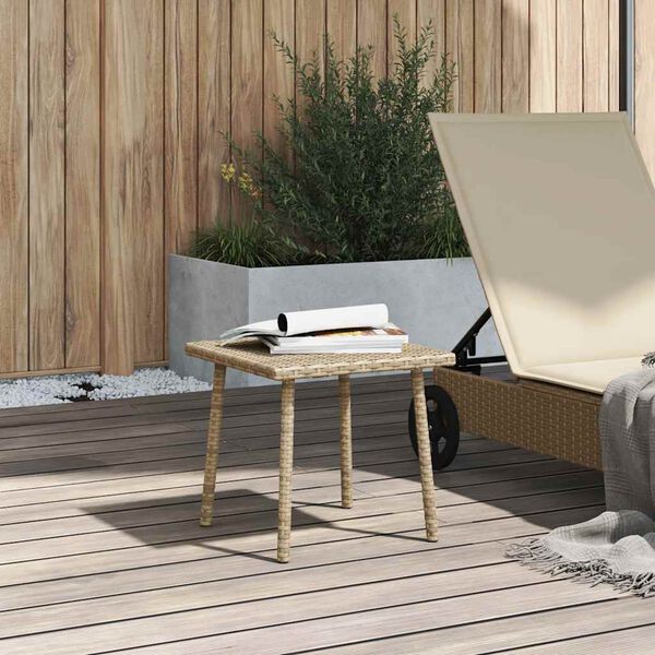 vidaXL Tavolino da Giardino Rettangolare Beige 40x40x37 cm Polyrattan