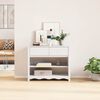 vidaXL Tavolo consolle Drammen Bianco 89,5 x 37 x 73 cm Pino massello