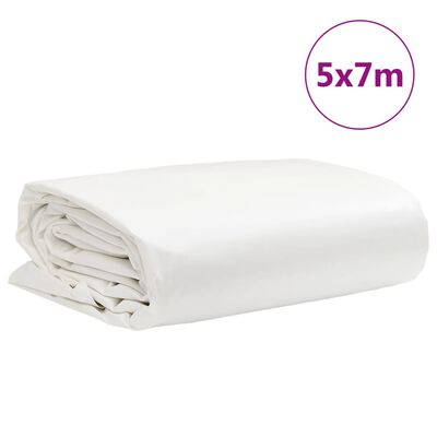 vidaXL Telone Bianco 5x7 m 650 g/m²