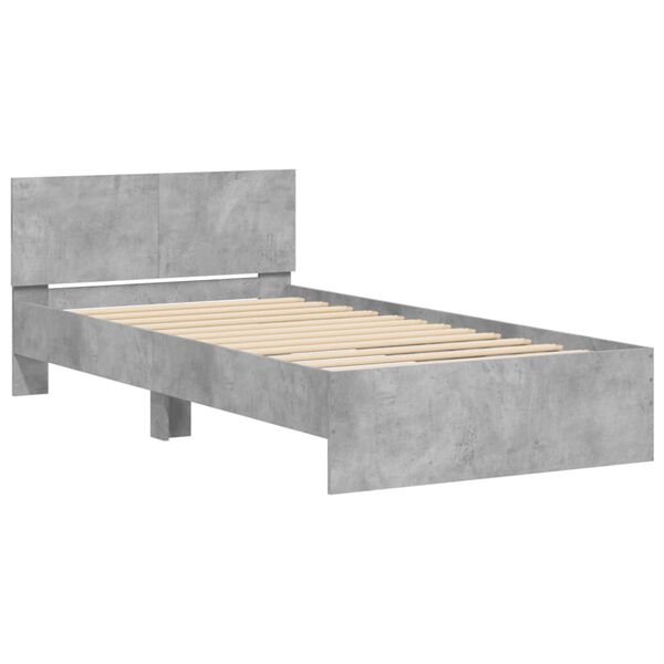 vidaXL Giroletto Testiera Grigio Cemento 100x200 cm Legno Multistrato