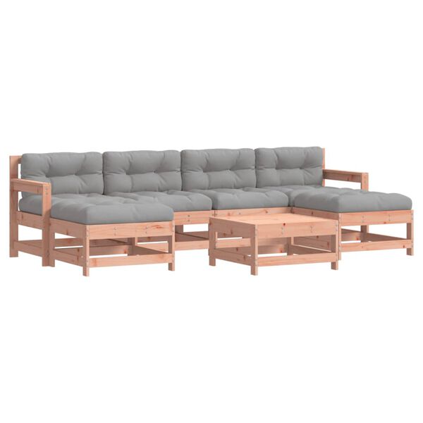 vidaXL Set Divani Giardino 7 pz con Cuscini Legno Massello di Douglas