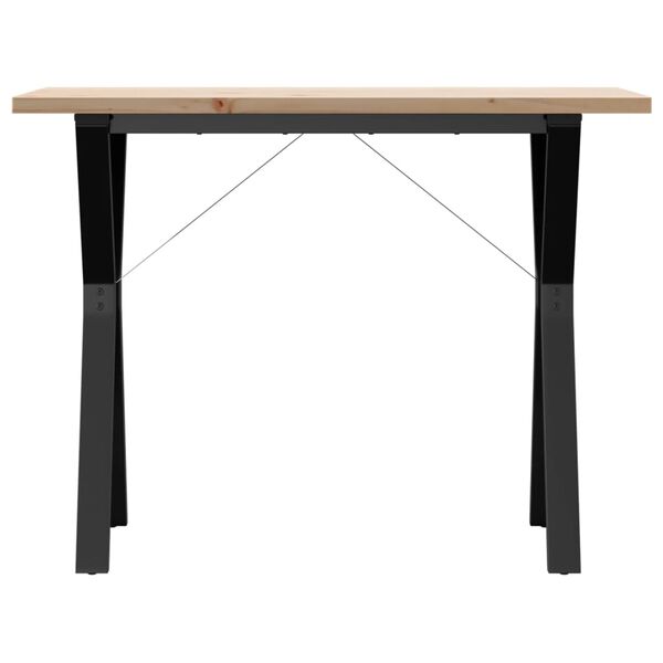 vidaXL Tavolo da Pranzo Telaio a Y 100x50x75,5 cm Legno Pino e Acciaio