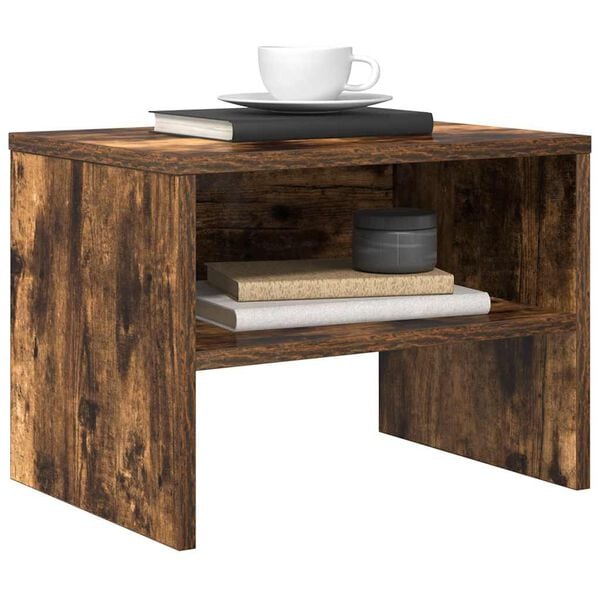 vidaXL Comodino Rovere Fumo 40x30x30 cm Legno Multistrato