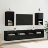 vidaXL Mobiletti TV a parete 2 pcs Rovere Nero 30,5 x 30 x 60 cm