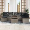 vidaXL Set Divano da Giardino con cuscino 9 pcs Grigio Poly Rattan