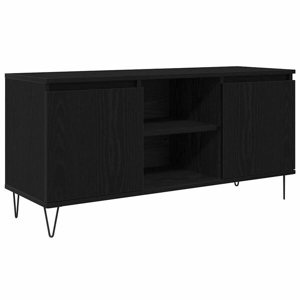 vidaXL Mobile TV Rovere Nero 104 x 35 x 50 cm Legno multistrato
