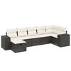 vidaXL Set Divani da Giardino con Cuscini 7pz Nero Polyrattan