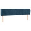 vidaXL Testiera ad Orecchio Blu Scuro 203x23x78/88 cm in Velluto