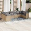 vidaXL Set Divano da Giardino 10 pz con Cuscini Beige in Polyrattan