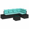 vidaXL Set Divano da Giardino 6 pz Nero polyrattan