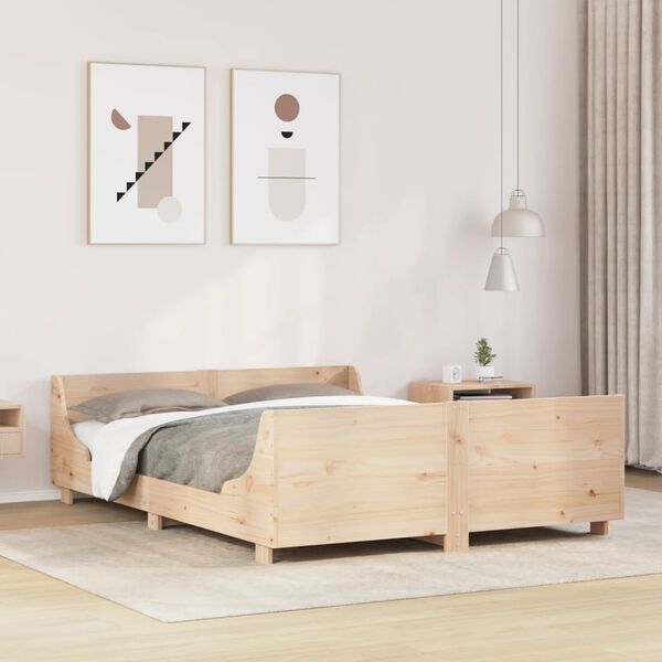 vidaXL Letto senza Materasso 135x190 cm in Legno Massello di Pino