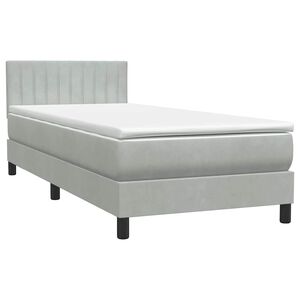 vidaXL Giroletto a Molle con Materasso Grigio Chiaro 80x210 cm Velluto