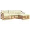 vidaXL Set di divani da esterno 4 pz Bianco e Crema Poliestere