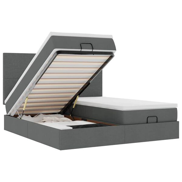 vidaXL Struttura Letto Pouf con Materassi 160x200 cm in Tessuto