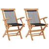 vidaXL Sedie pieghevoli, 2 pezzi, in legno massello di teak e corda