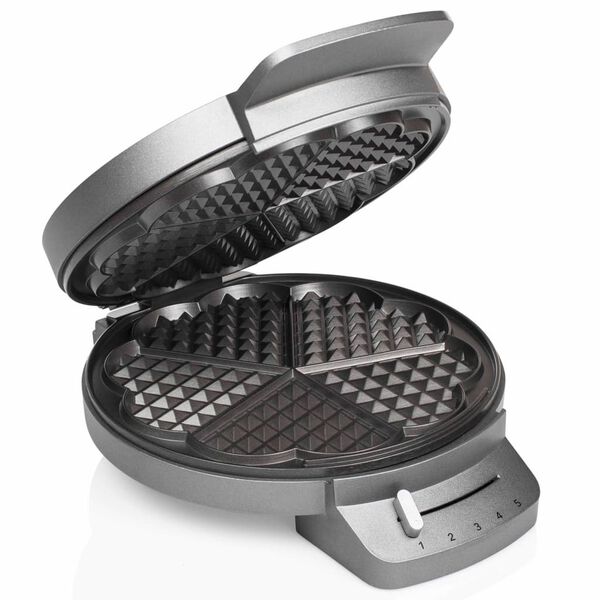 Princess Piastra per Waffle Deluxe per 5 Waffles 1200W Argento e Nero