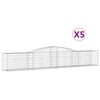 vidaXL Cesti Gabbioni ad Arco 5 pz 400x50x60/80 cm Ferro Zincato