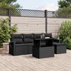 vidaXL Set Divano da Giardino 6 pz con Cuscini Nero in Polyrattan