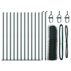 vidaXL Recinzione esagonale con base in cemento 25 x 0,6 m Verde Rete