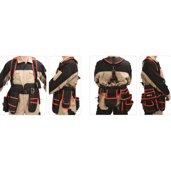 YATO Cintura Porta Attrezzi con Bretelle in Poliestere 128 cm