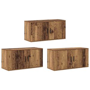 vidaXL Set Mobile TV da Parete 3 pcs Legno vecchio 80 x 34,5 x 40 cm