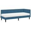 vidaXL Struttura Letto Angolare con Materasso 2 pcs Blu Velluto